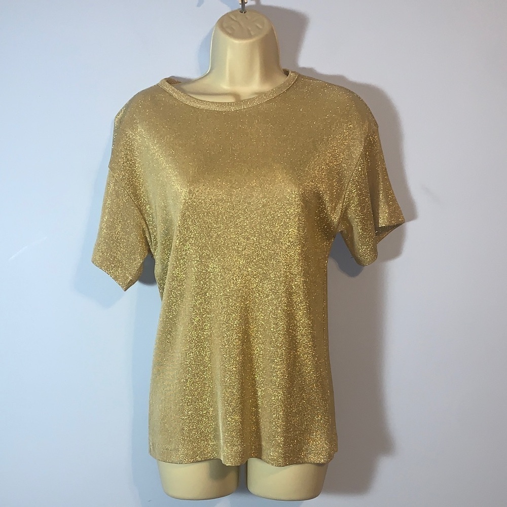 Jordan USA Gold Glitter sparkle women’s xs Tshirt short sleeve crewneck